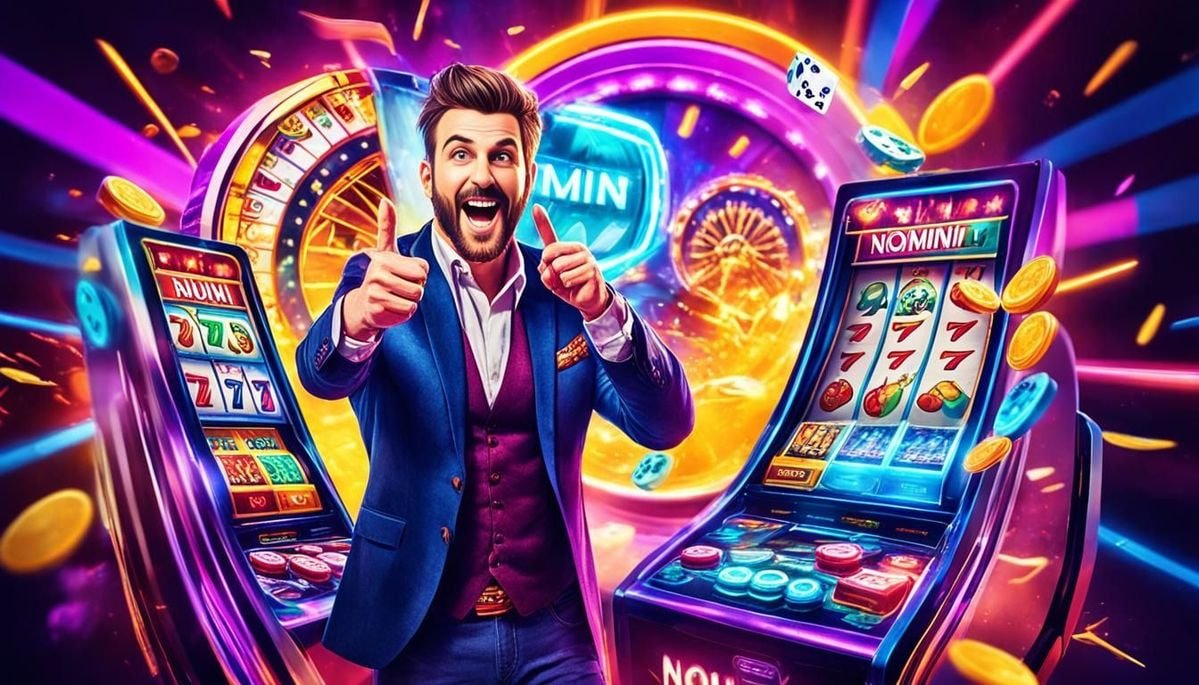 Ilustrasi hiburan slot online dan sportsbook di hobispin